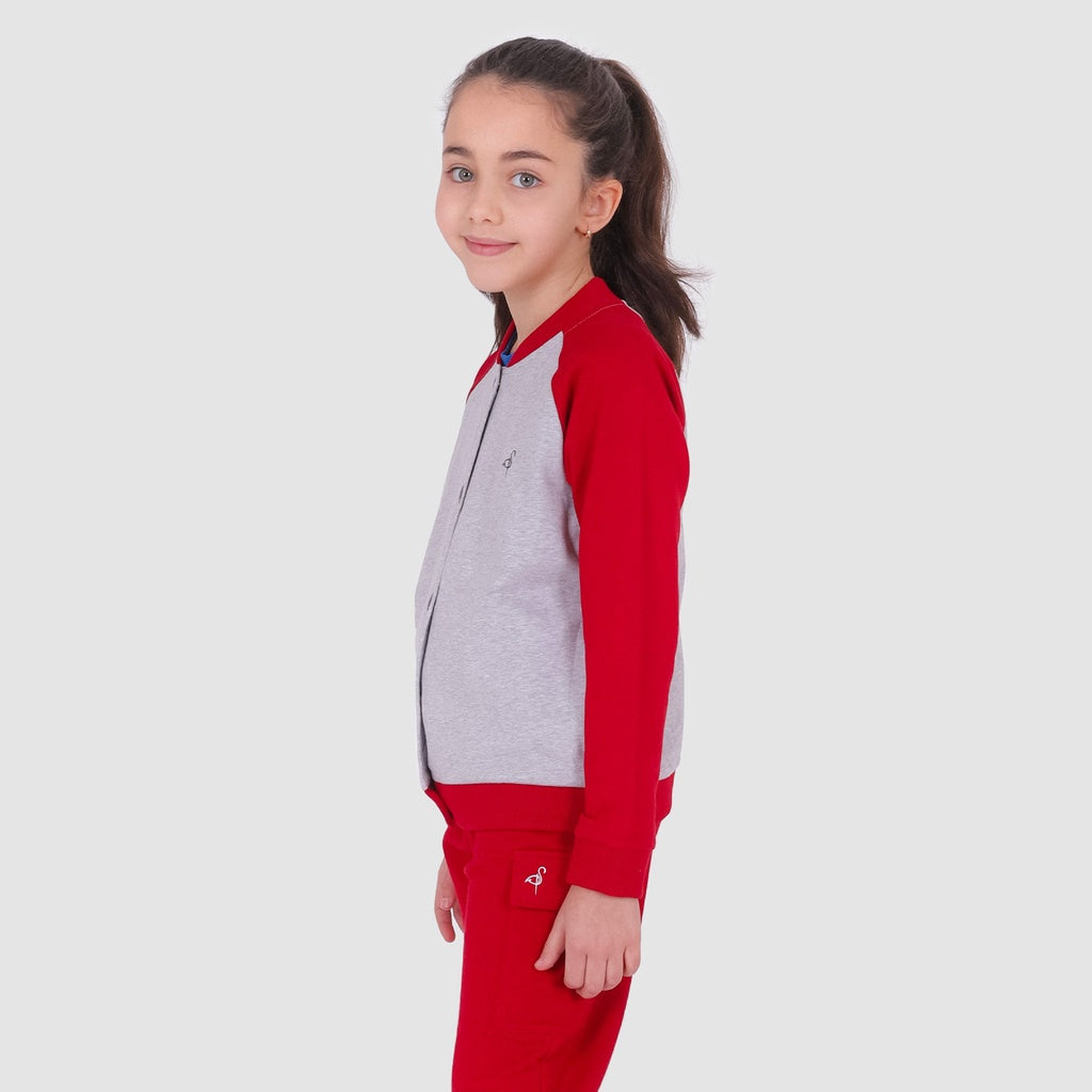 Gris Chiné / Rouge