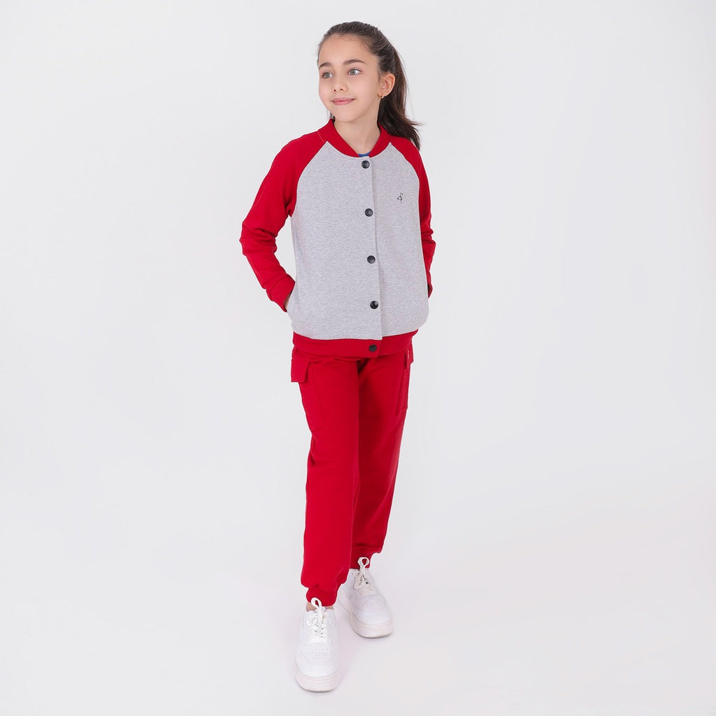 Gris Chiné / Rouge