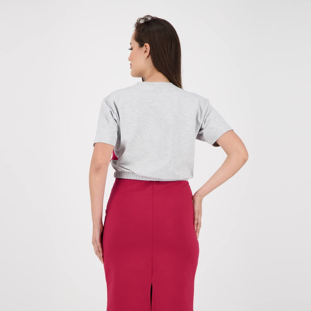 Gris Chiné & Rouge Bordeaux