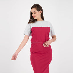 Gris Chiné & Rouge Bordeaux