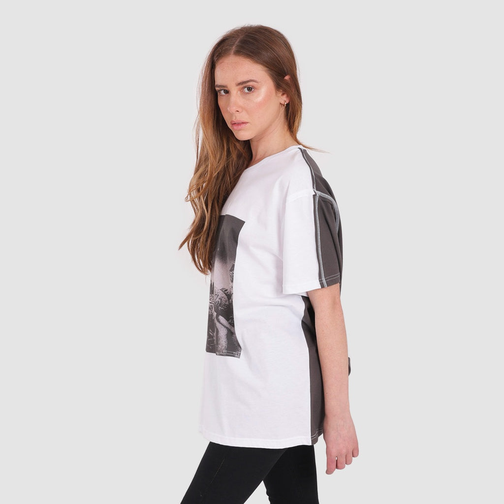 Blanc / Gris Foncé