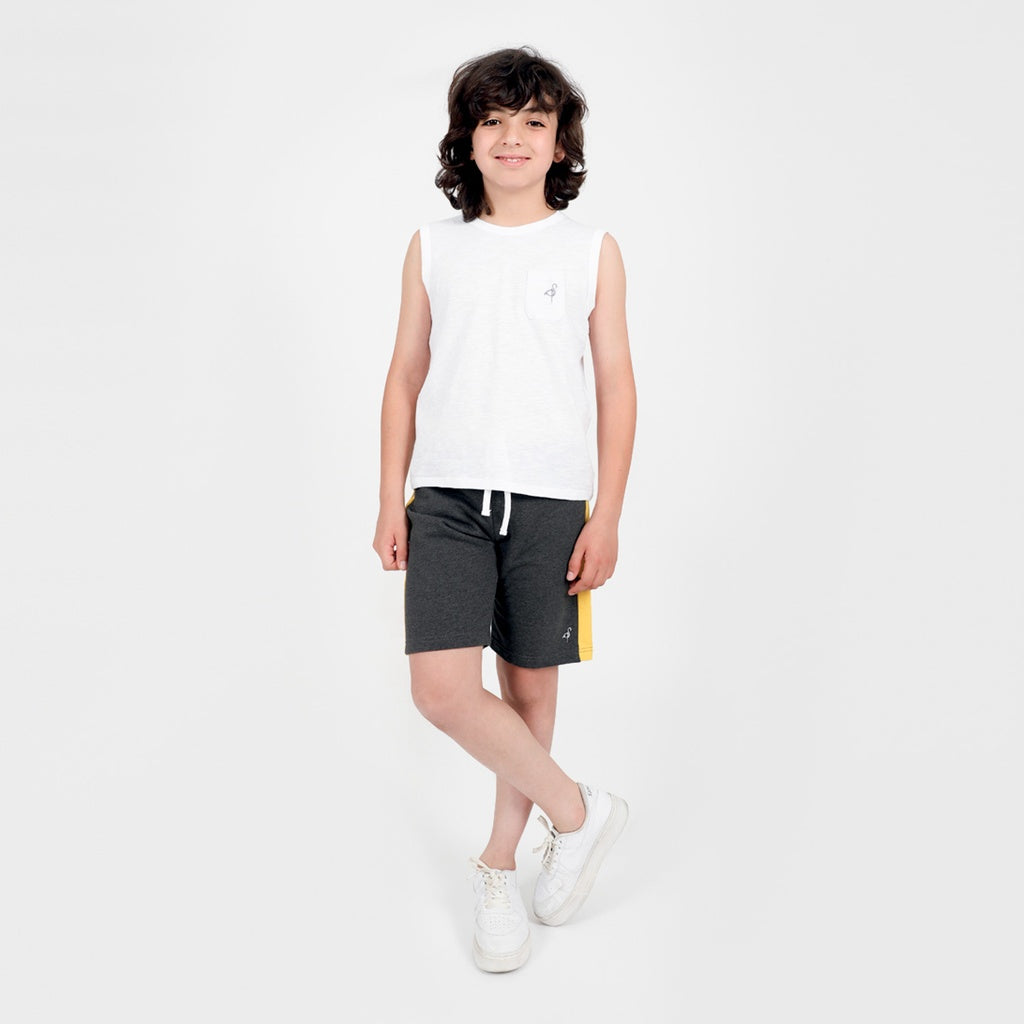 Gris Chiné Foncé / Jaune