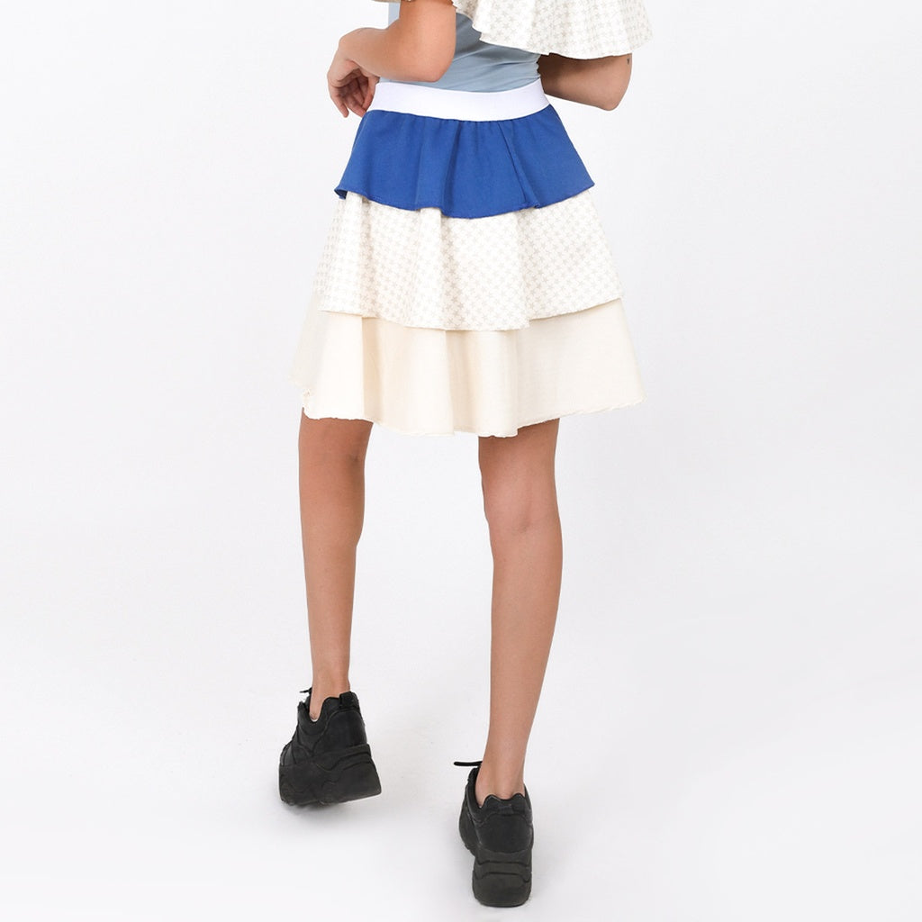 Bleu / Imprimé Étoile / Blanc Cassé