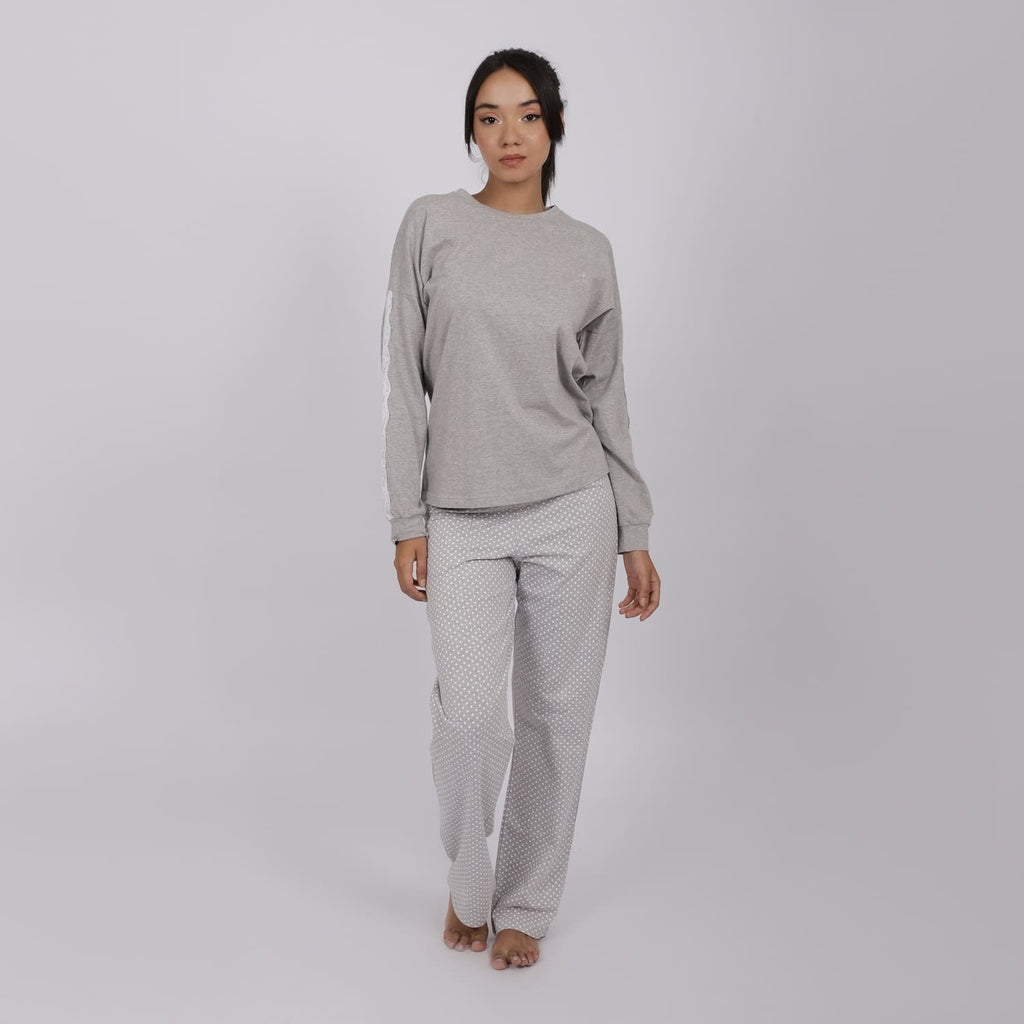 Gris Chiné & Gris Chiné Imprimé Point