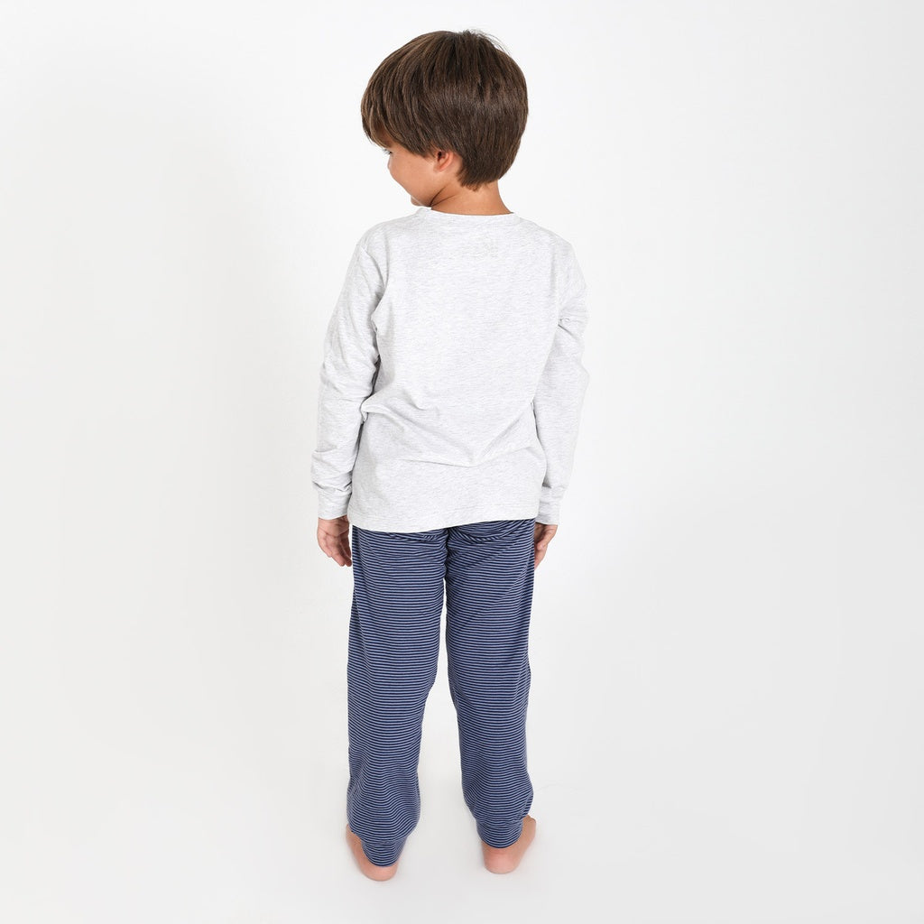 Gris Chiné / Rayé Bleu Marine Bleu Clair