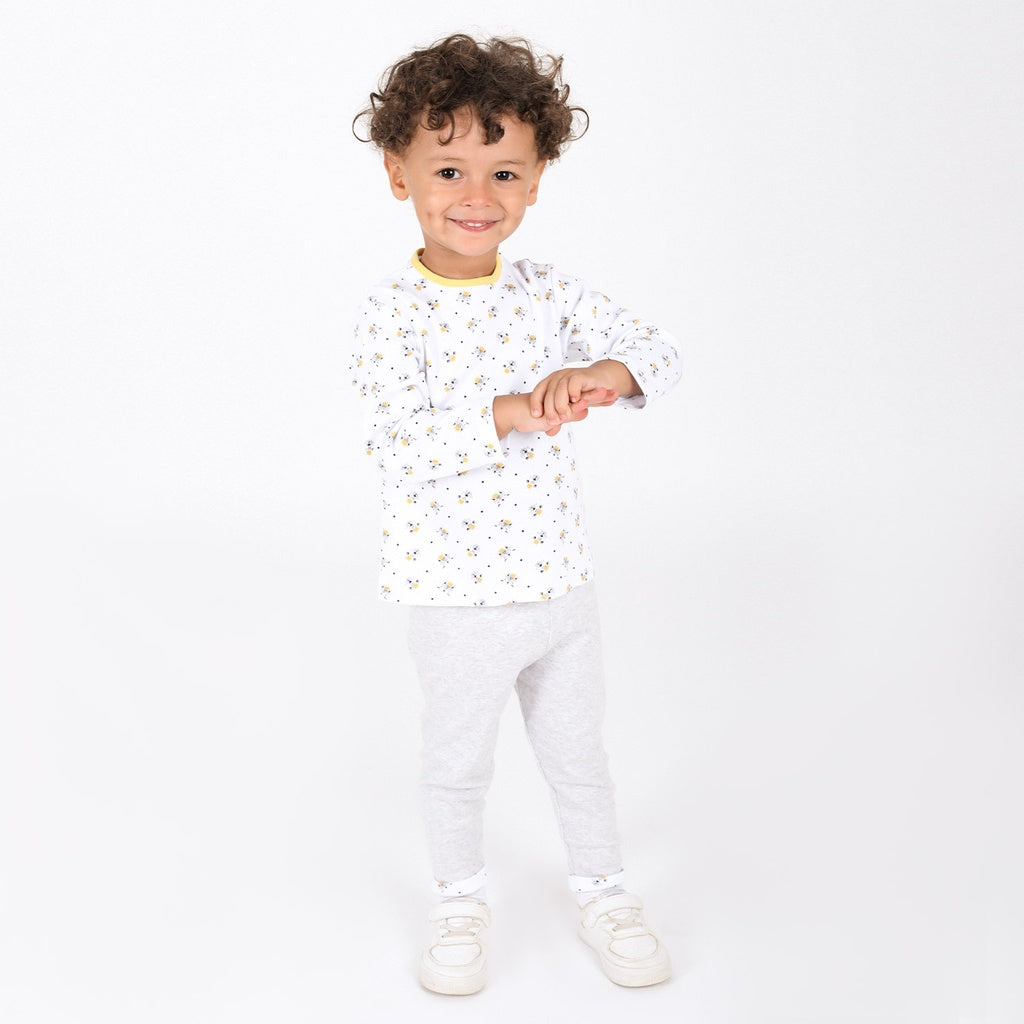 Imprimé Ourson & Gris Chiné