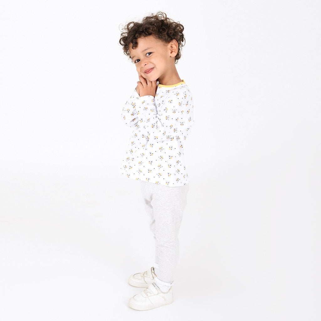 Imprimé Ourson & Gris Chiné