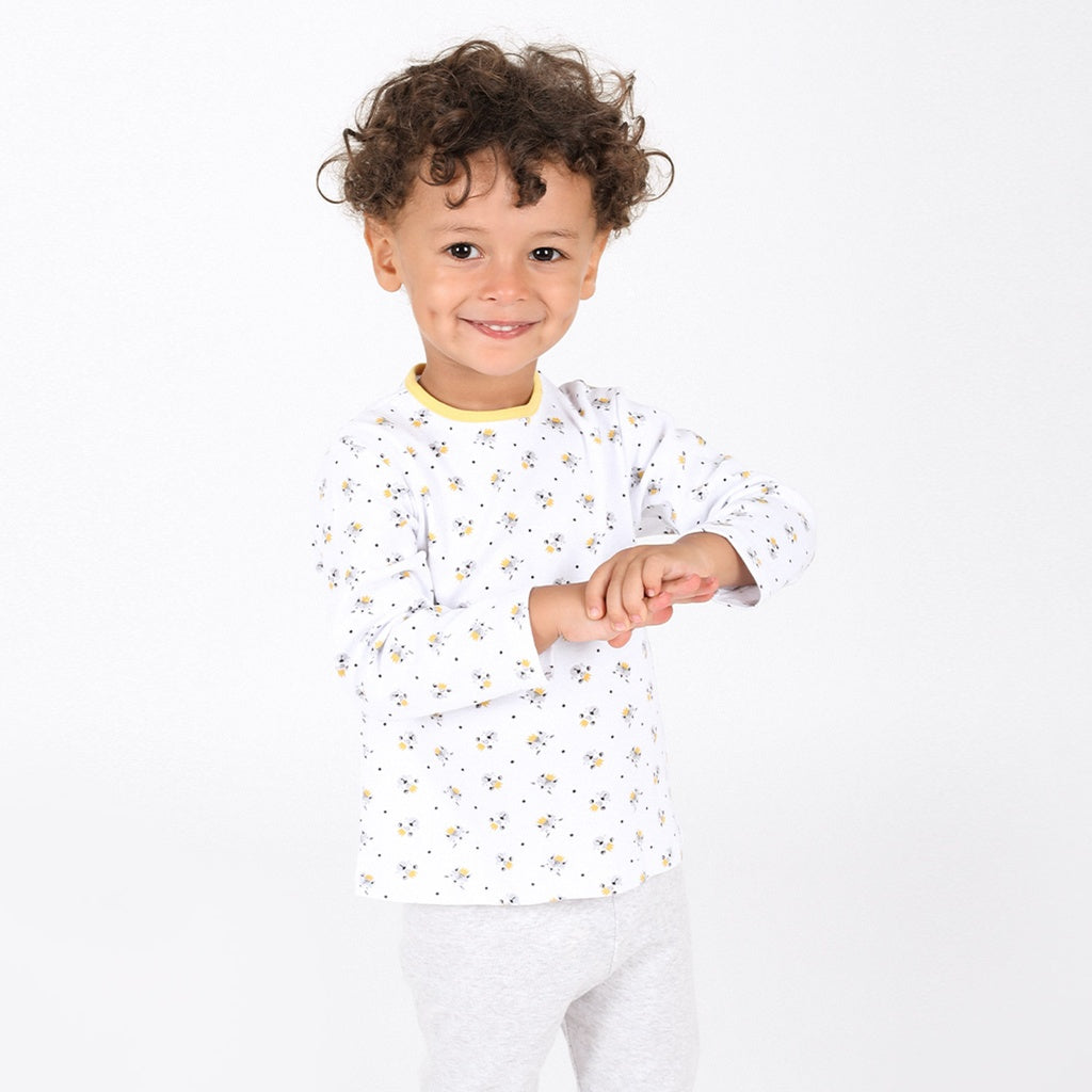 Imprimé Ourson & Gris Chiné