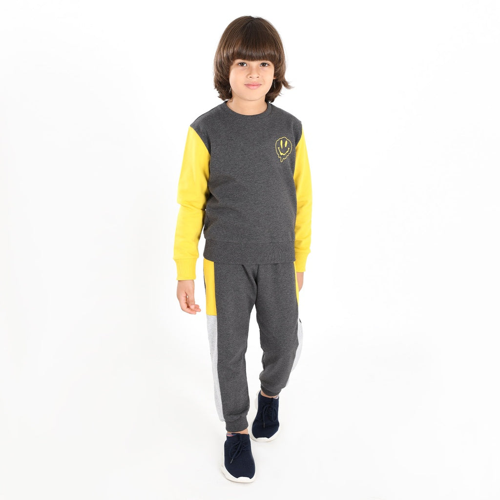 Gris Chiné Foncé & Jaune Moutarde & Gris Chiné