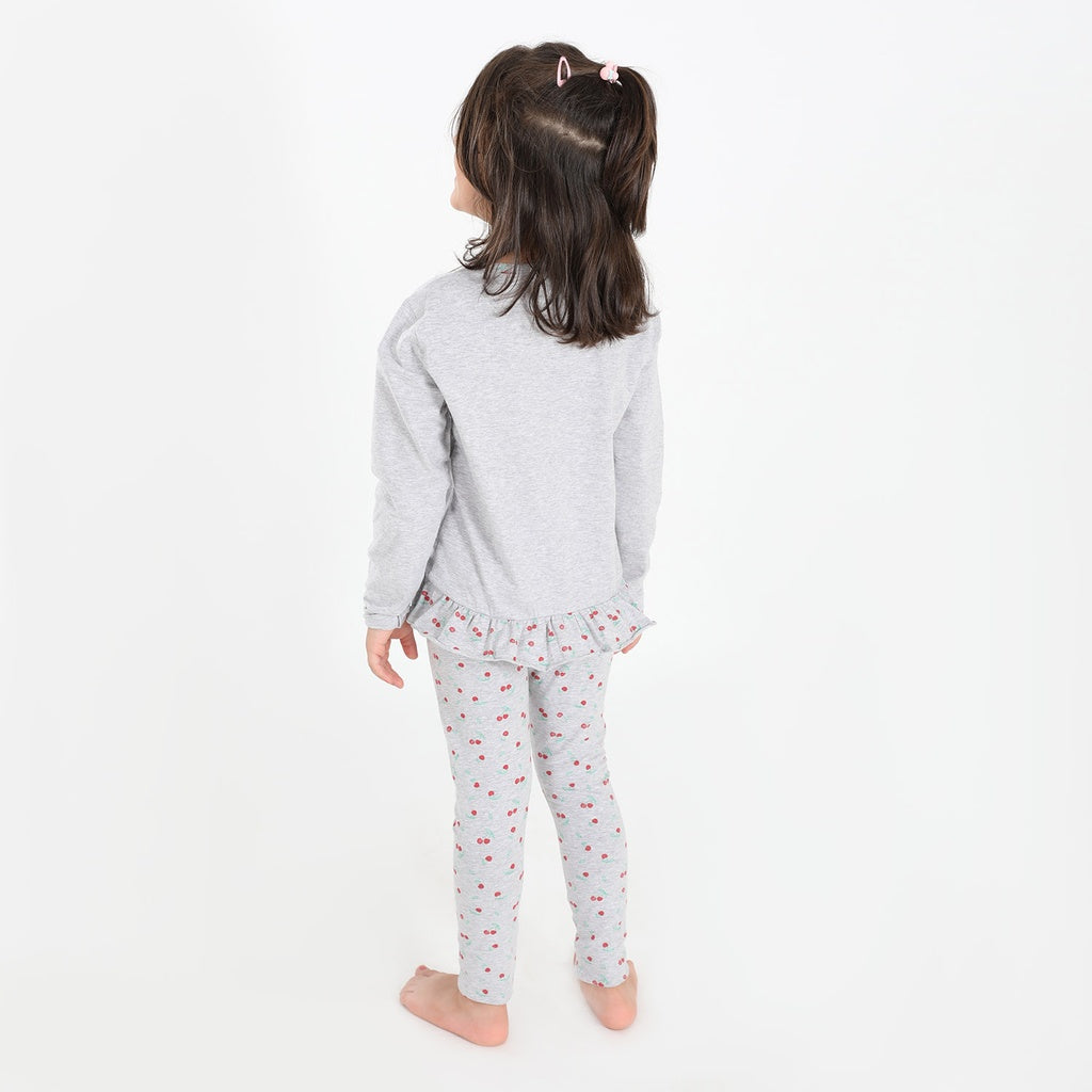 Gris Chiné & Imprimé Cerise