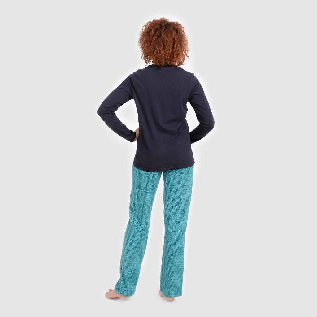 Bleu Marine & Turquoise Imprimé Palm