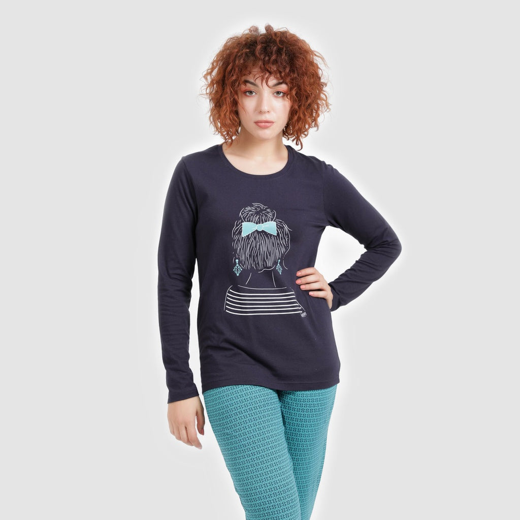 Bleu Marine & Turquoise Imprimé Palm