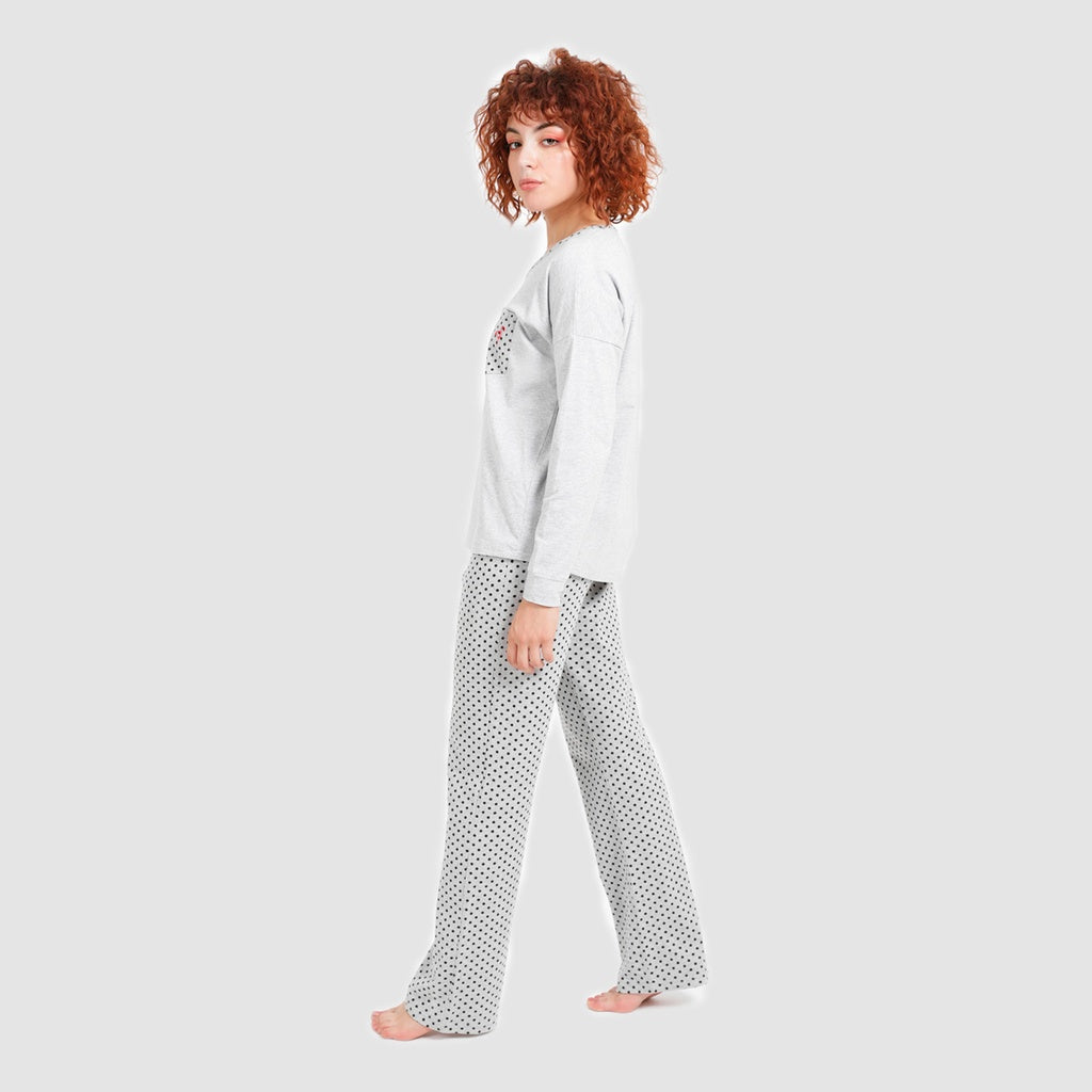 Gris Chiné & Gris Imprimé Cerise