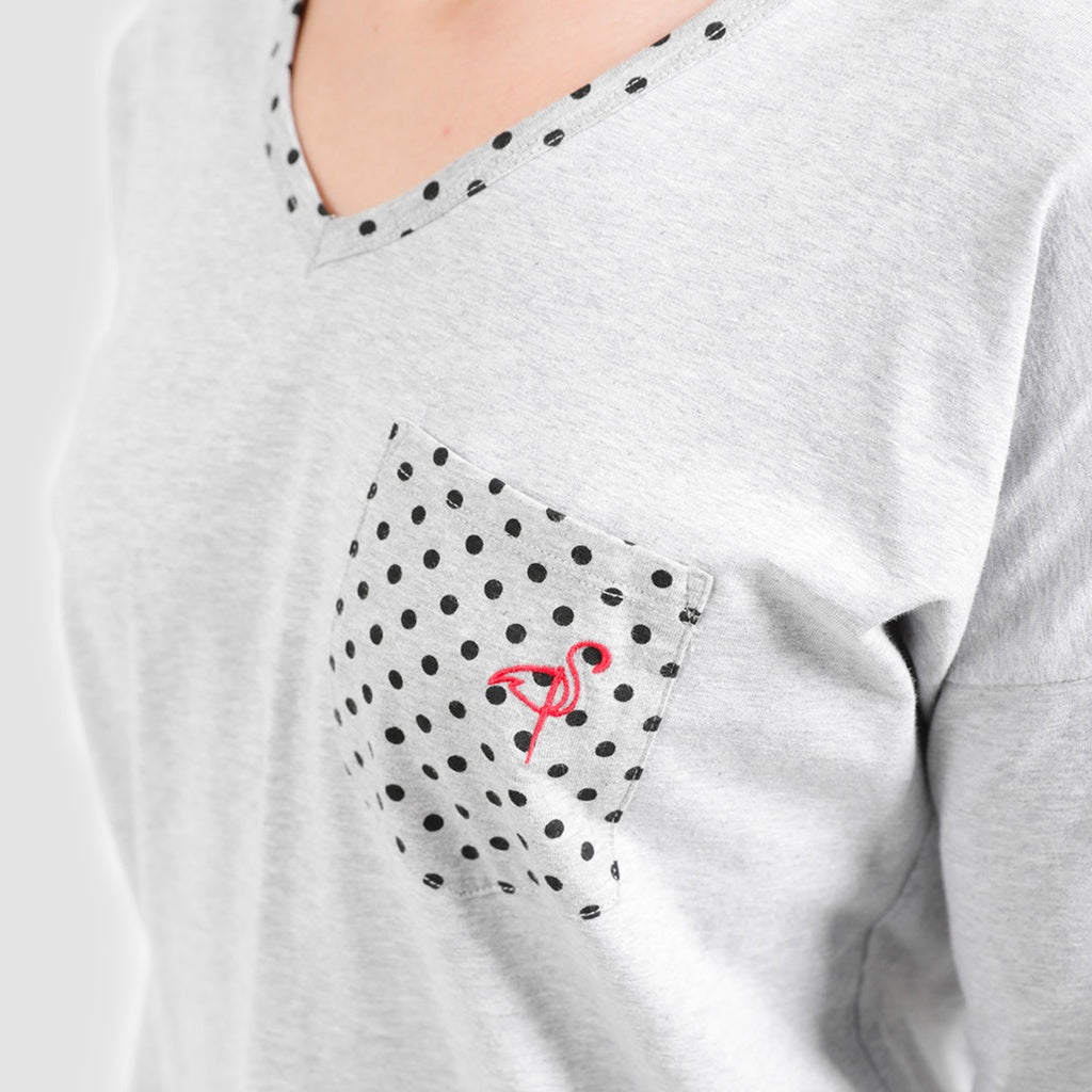 Gris Chiné & Gris Imprimé Cerise