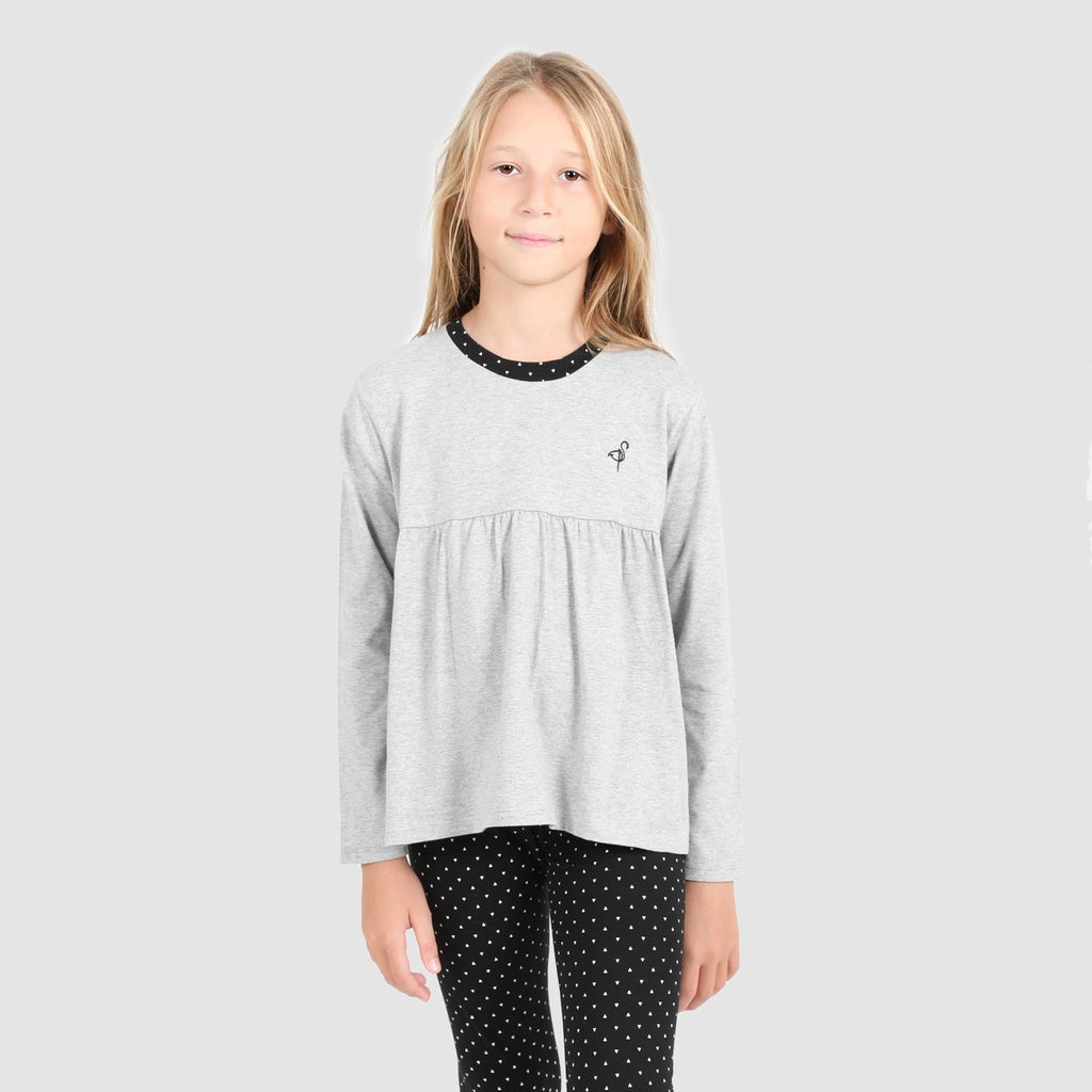 Gris Chiné & Noir Imprimé Triangle
