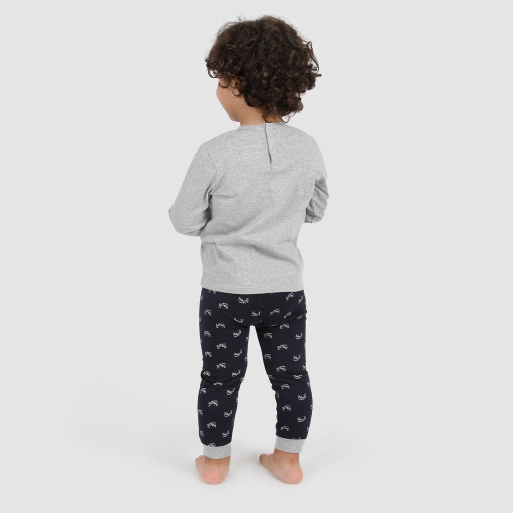 Gris Chiné & Noir & Noir Imprimé Traineaux