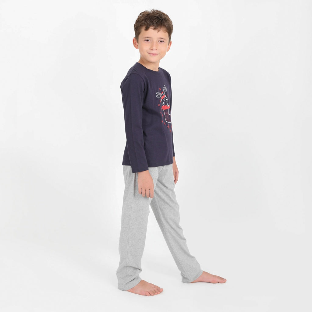 Gris Chiné & Bleu Marine
