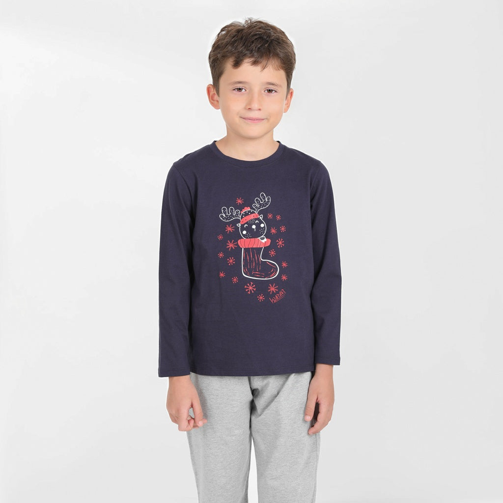 Gris Chiné & Bleu Marine