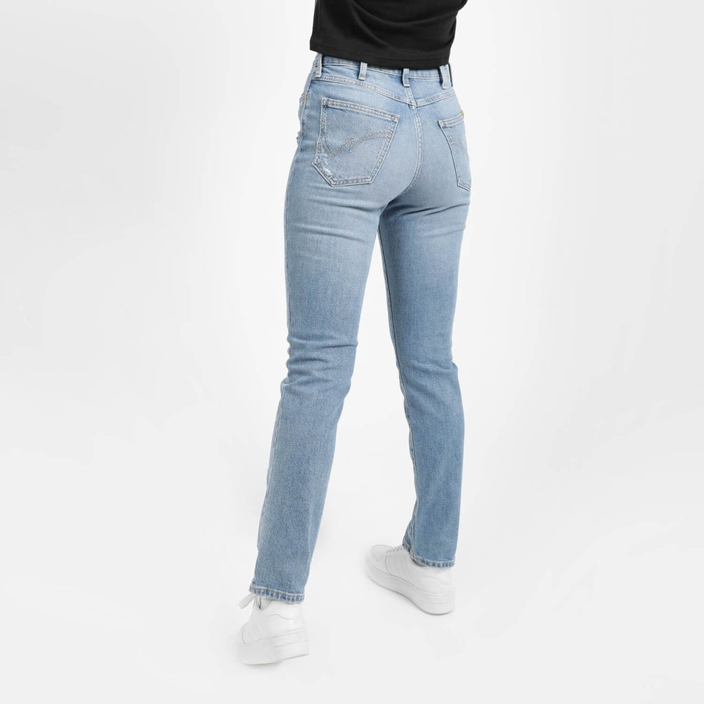 Jeans Clair Avec Surteinture Beige