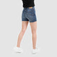 Jeans Bleu Moyen Avec Surteinture Beige