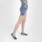 Jeans Clair Avec Surteinture Rose