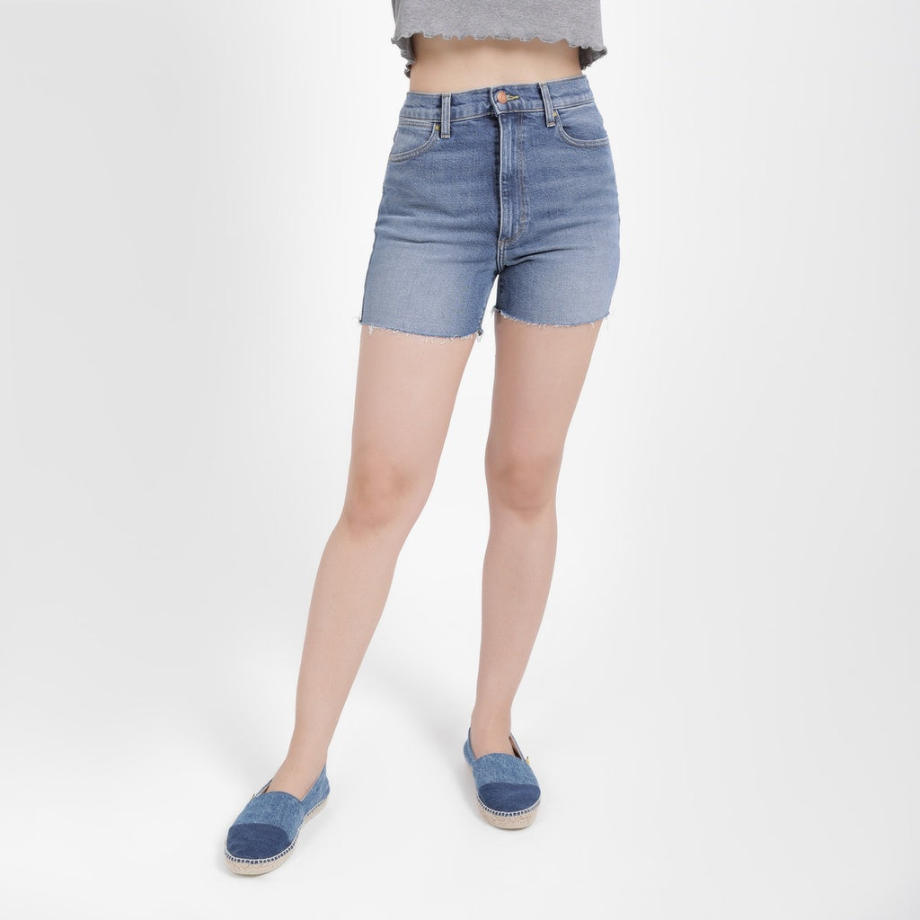 Jeans Clair Avec Surteinture Rose