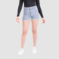 Jeans Bleu Moyen Avec Surteinture Beige