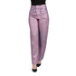Jeans Bleu Moyen Effet Metallique Rose
