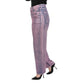 Jeans Bleu Moyen Effet Metallique Rose