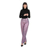 Jeans Bleu Moyen Effet Metallique Rose