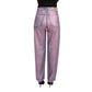 Jeans Bleu Moyen Effet Metallique Rose