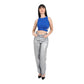 Jeans Bleu Moyen Effet Metallique Argent