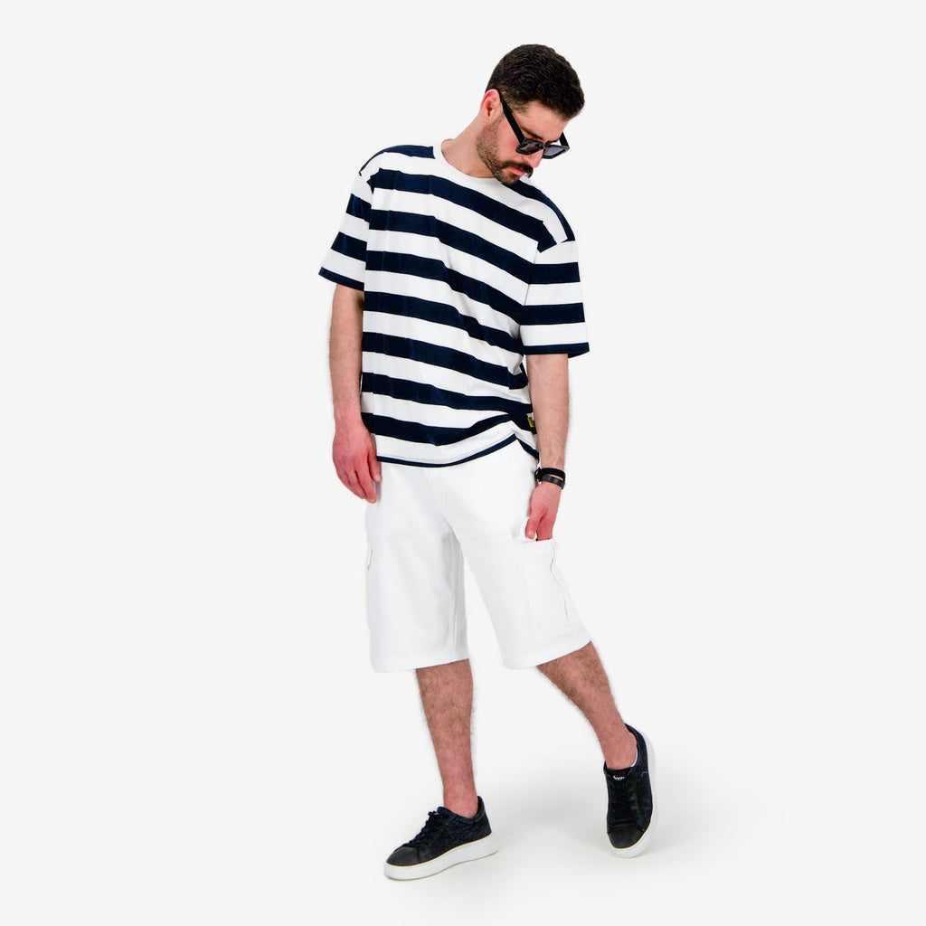 Blanc Rayé Bleu