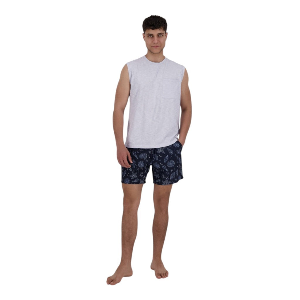 Bleu Marine Imprimé Coquillage