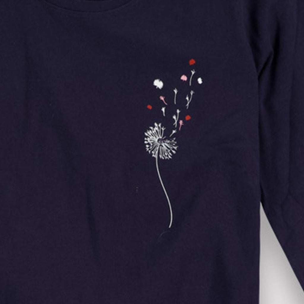 Bleu Marine & Imprimé Palmier Rose