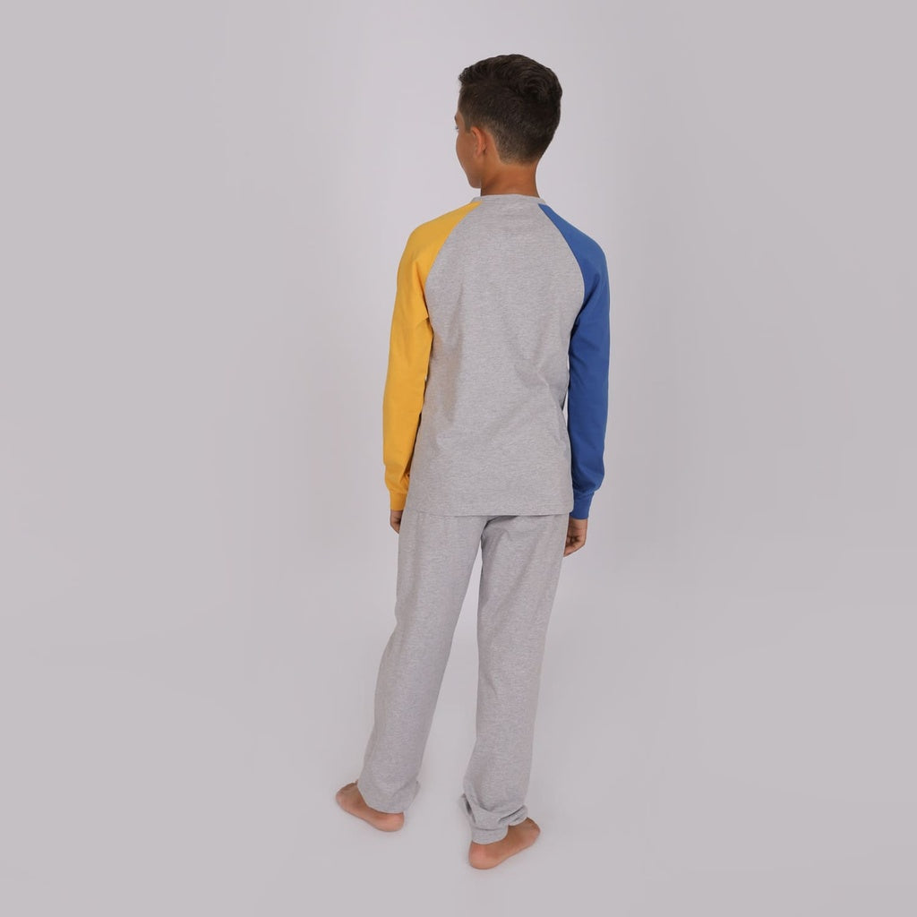 Gris Chiné & Bleu Clair & Jaune