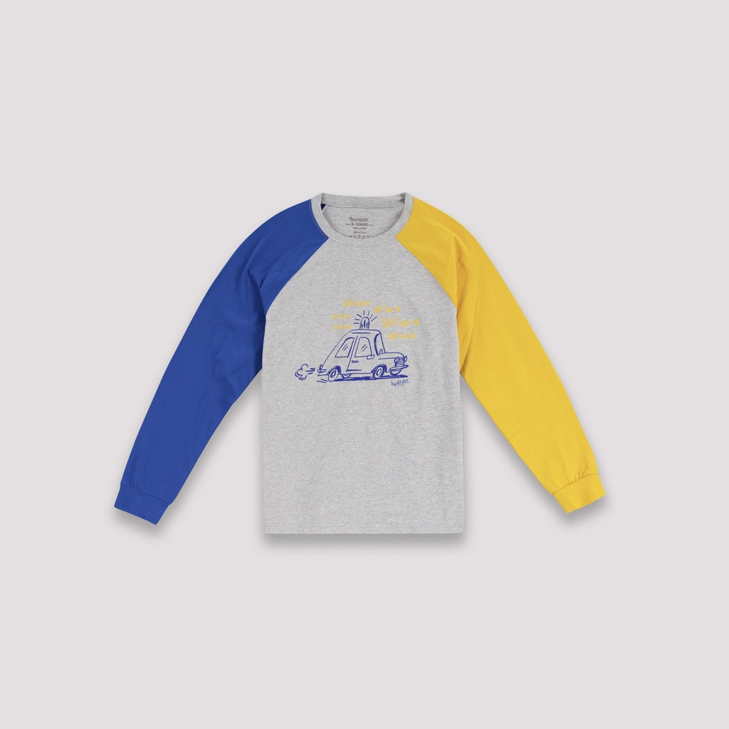 Gris Chiné & Bleu Clair & Jaune