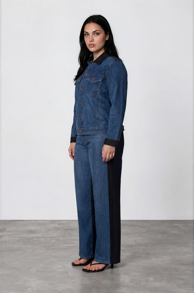 Jeans Bleu Foncé & Noir