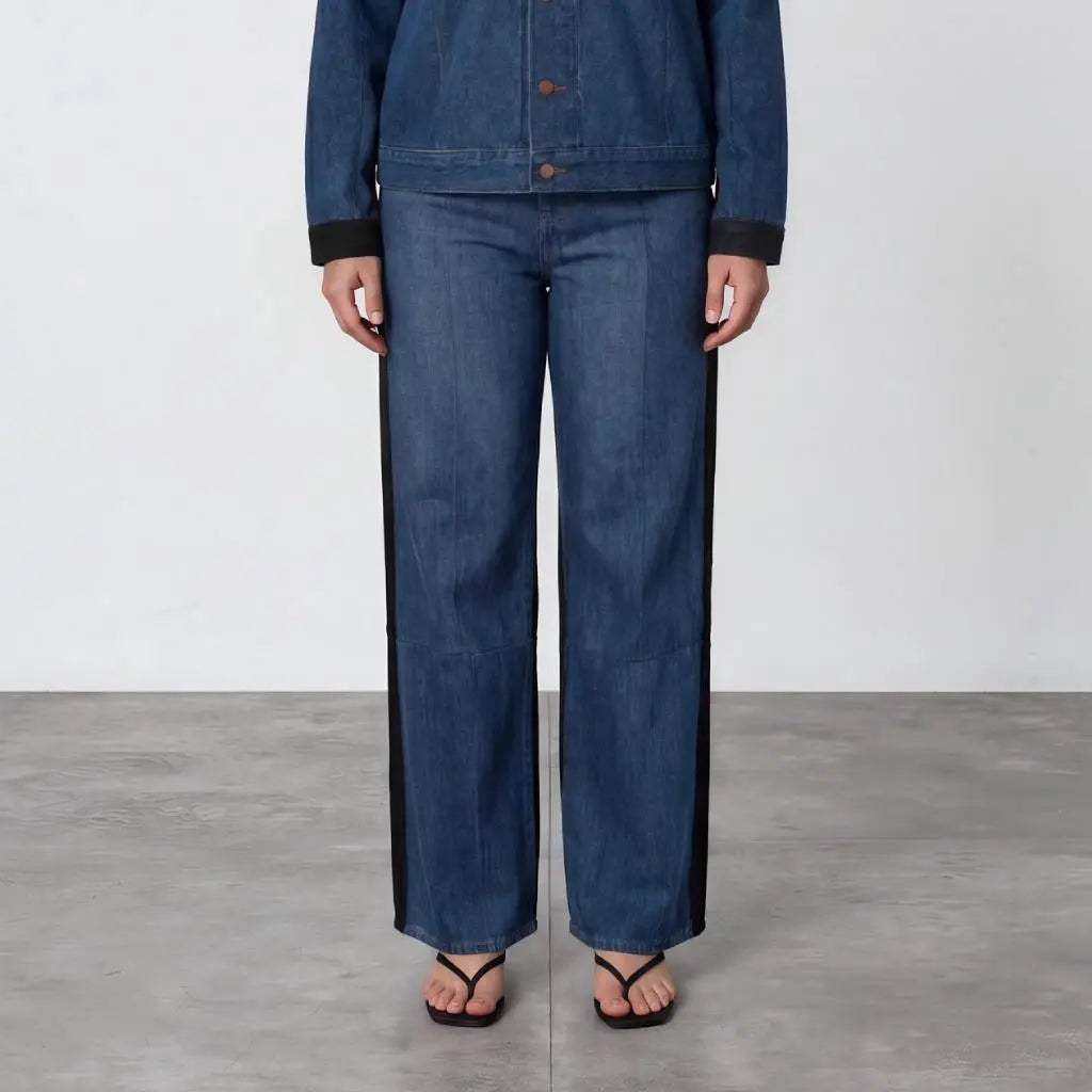 Jeans Bleu Foncé & Noir