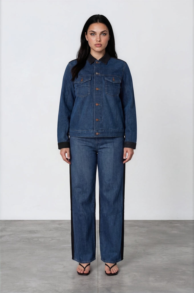 Jeans Bleu Foncé & Noir