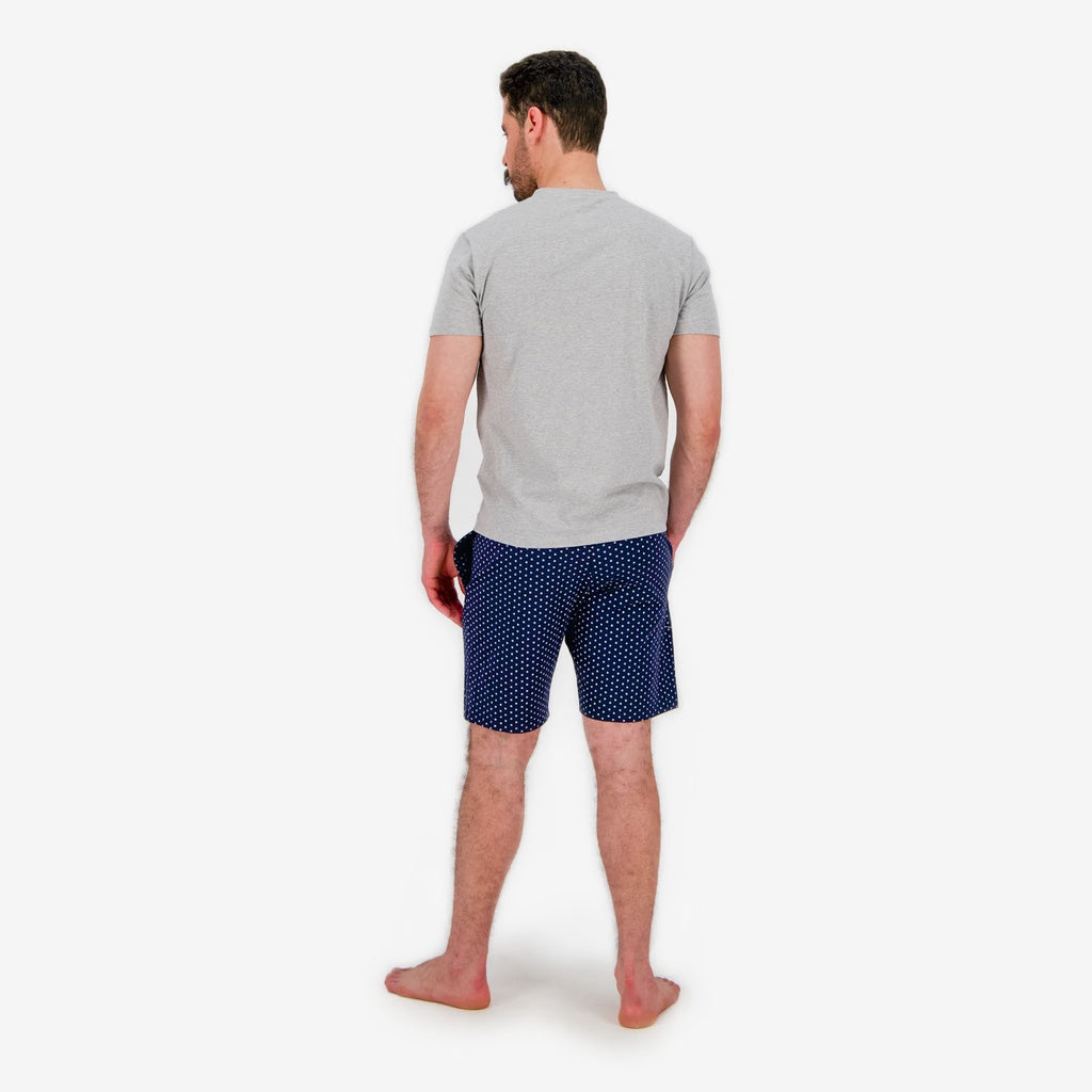 Gris Chiné & Bleu Marine Imprimé Forme