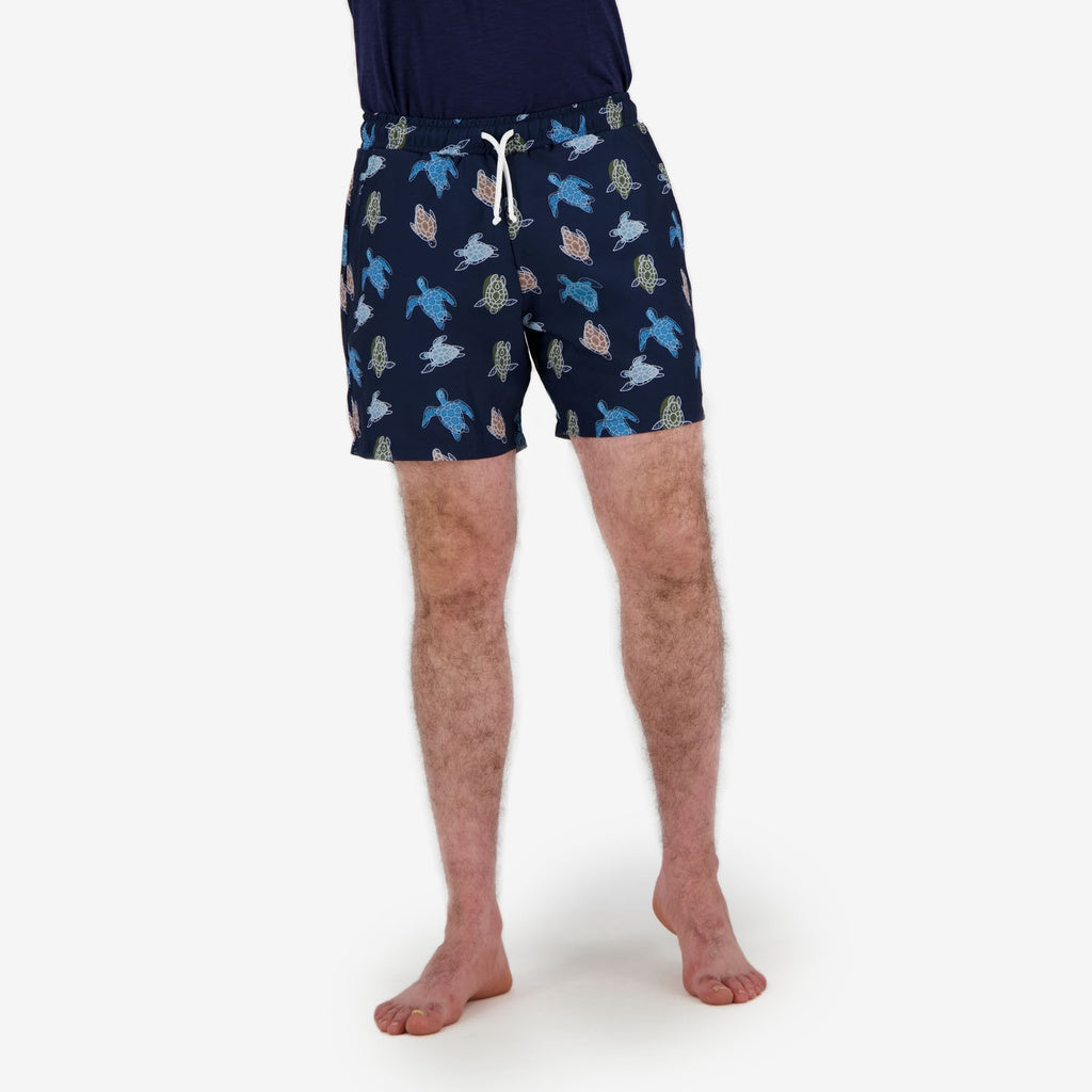 Bleu Marine Imprimé All Over Tortue de Mer