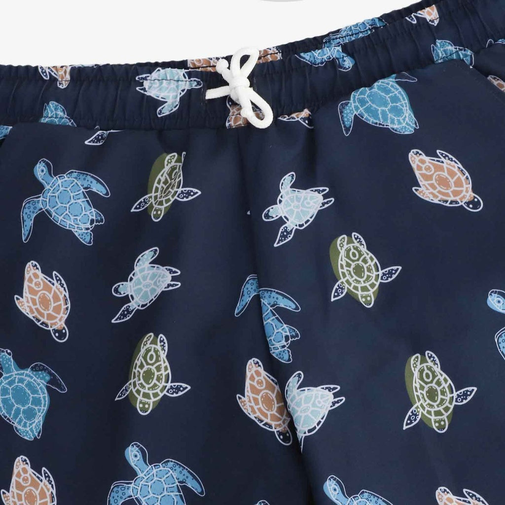 Bleu Marine Imprimé All Over Tortue de Mer