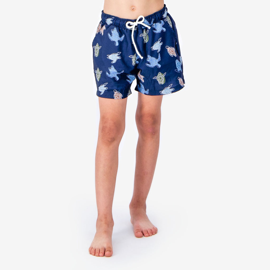 Bleu Marine Imprimé All Over Tortue de Mer