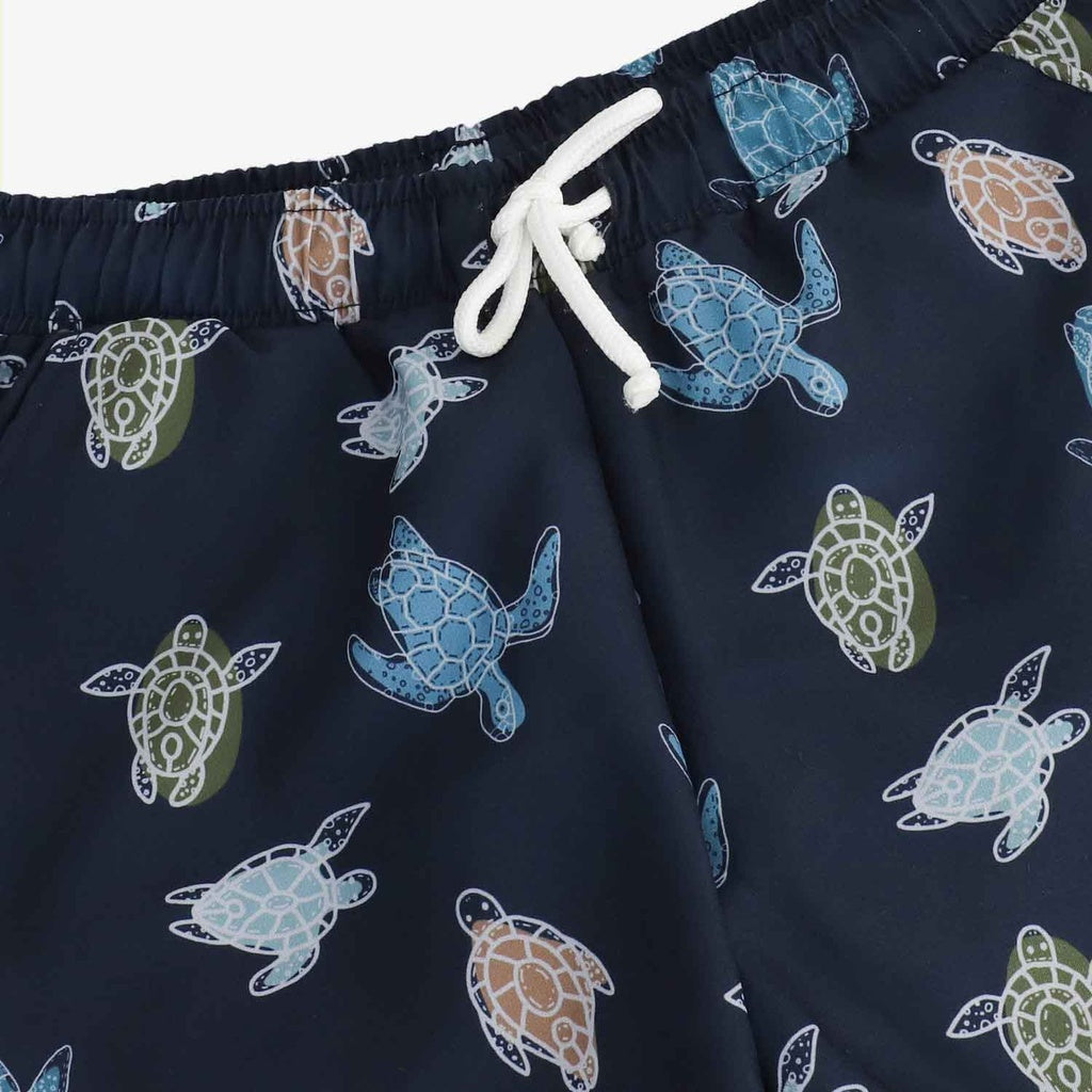 Bleu Marine Imprimé All Over Tortue de Mer