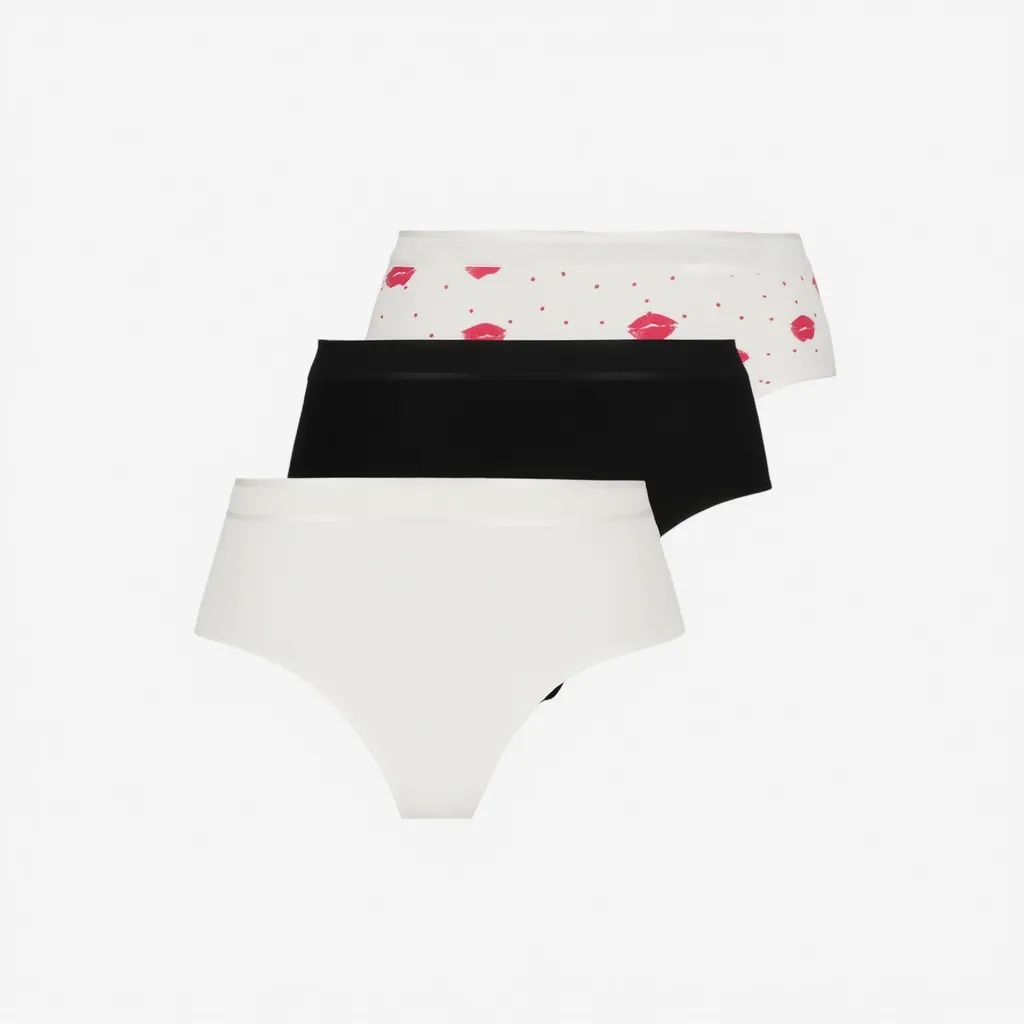 Blanc & Noir & Blanc Avec Imprimé Lèvre
