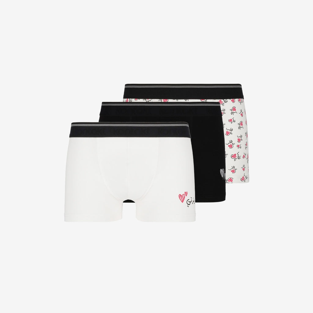 Blanc & Noir & Blanc Avec Imprimé Cœur