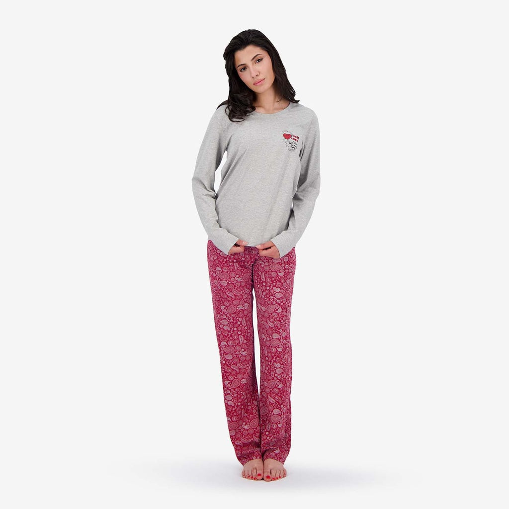 Gris & Rouge Imprimé Paisy