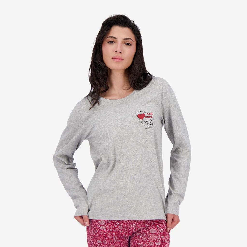 Gris & Rouge Imprimé Paisy