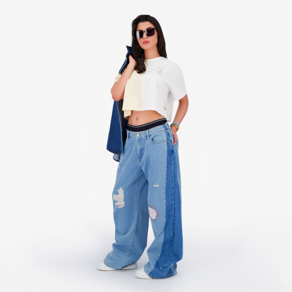 Jeans Bleu Clair & Jeans Bleu Moyen